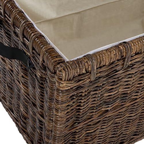 happimess Michael Wicker Storage Trunk Collapsible Chest 35.5", Brown