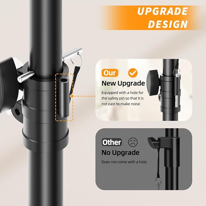 Small Speaker Stands 2 Pack, 24-50 Inch Height Adjustable Speaker Tripod Stand