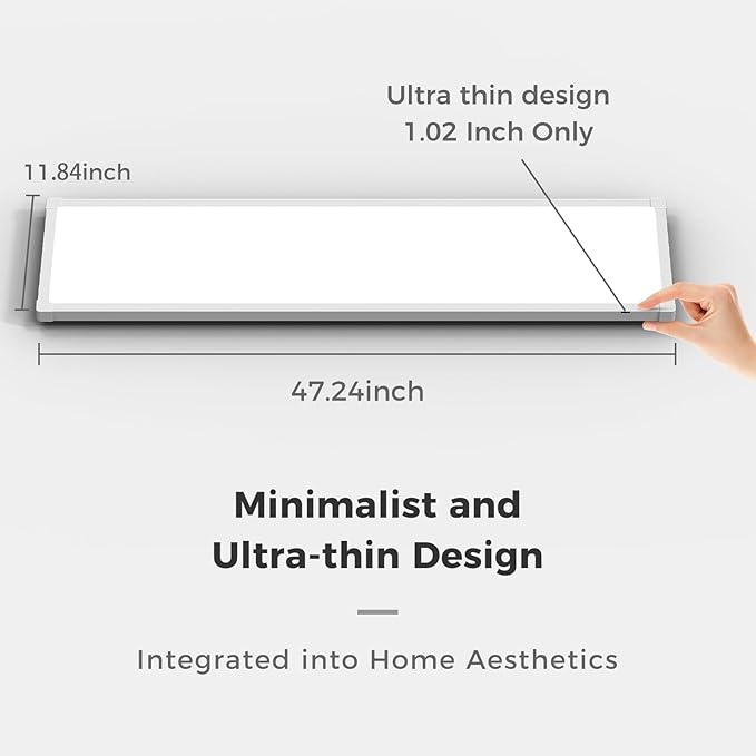 AIKVSXER 18 Pack 1x4 FT LED Flat Panel Light Surface Mount,