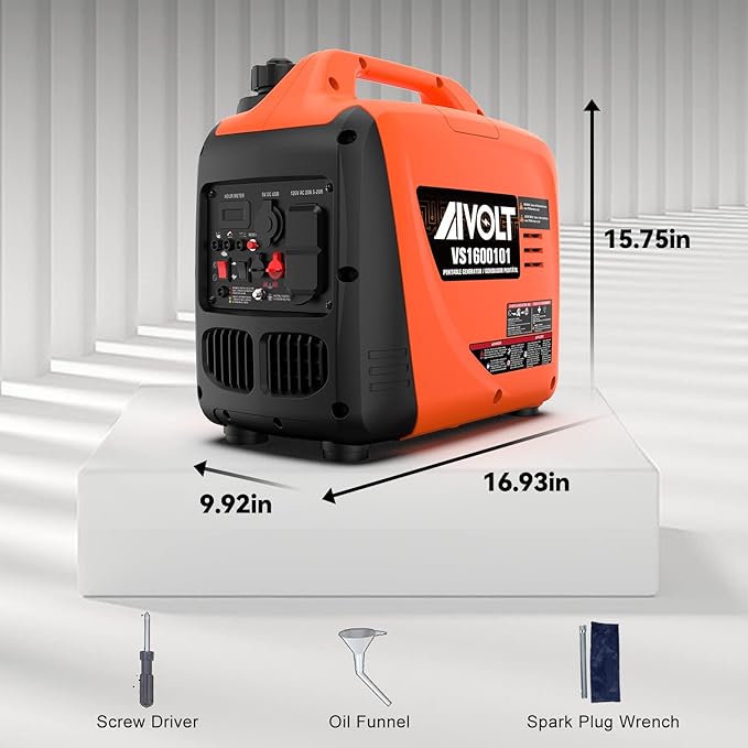 AIVOLT 1600W Super Quiet Inverter Generator, Ultra Lightweight Gas Powered