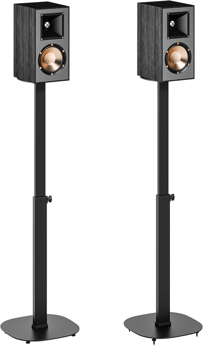 Pegzone Height-Adjustable Speaker Stand Pair from 28.6" to 46.1", 22lbs Capacity