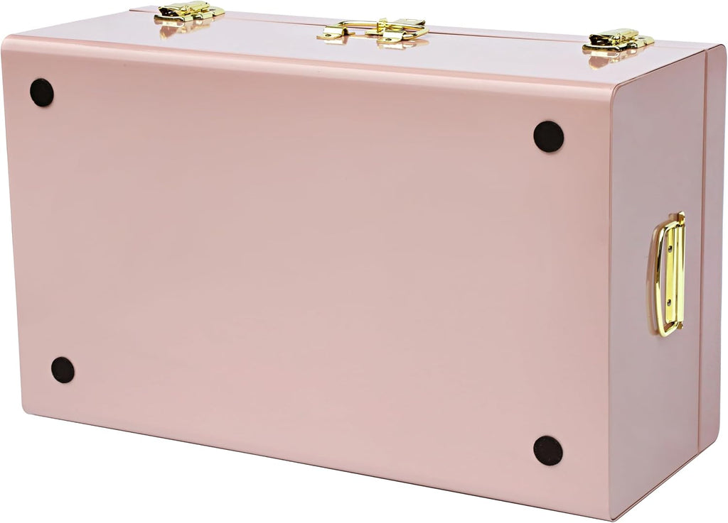 vixdonos large metal trunk decorative storage box college, close-up detail