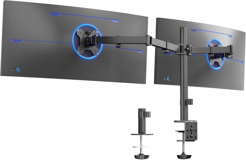 VIVO Dual Ultrawide Monitor Desk Mount, Heavy Duty Fully Adjustable Steel Stand