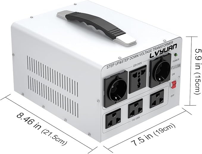 LVYUAN Heavy Duty 3000W Watt Voltage Transformer Converter Step Up/Down