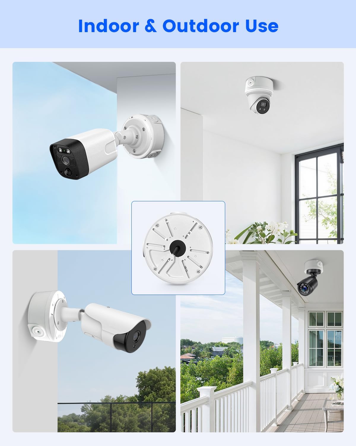 metal universal security camera junction box, cable management, view 10