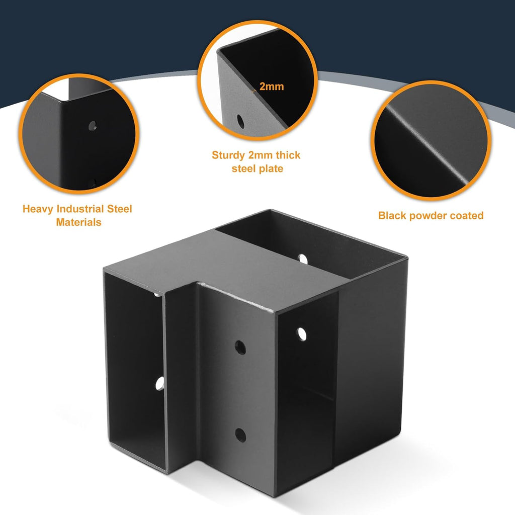 2x4 workbench brackets 8pcs,3-way corner bracket for diy, close-up detail