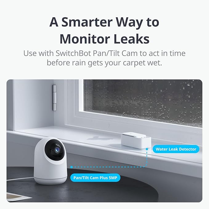 SwitchBot WiFi Water Sensor, Smart Water Leak Detector, 100dB Adjustable Alerts (3 Pack)