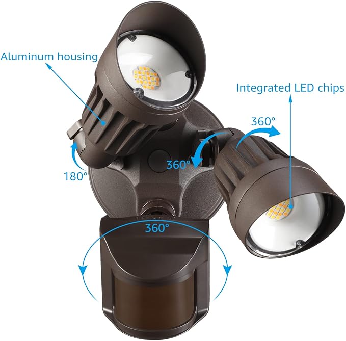 LEONLITE 3CCT LED Security Light, Motion Sensor Outdoor Lights, Dusk to Dawn