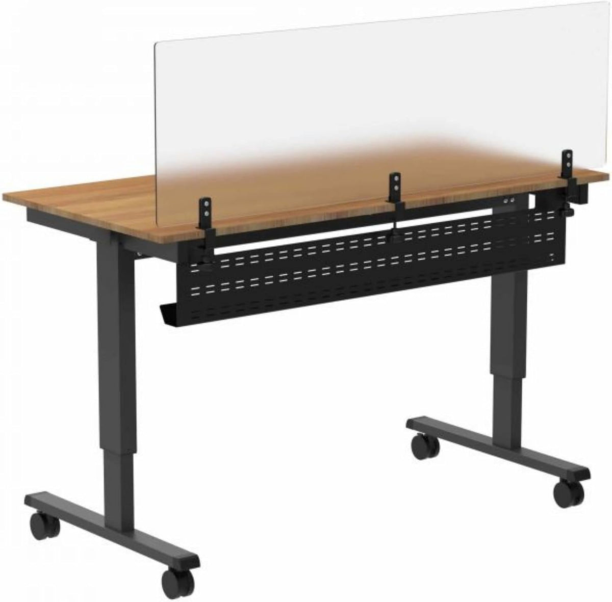 Stand Up Desk Store Under Desk Cable Management Tray Black Horizontal Computer Cord Raceway and Modesty Panel (Black, 51")