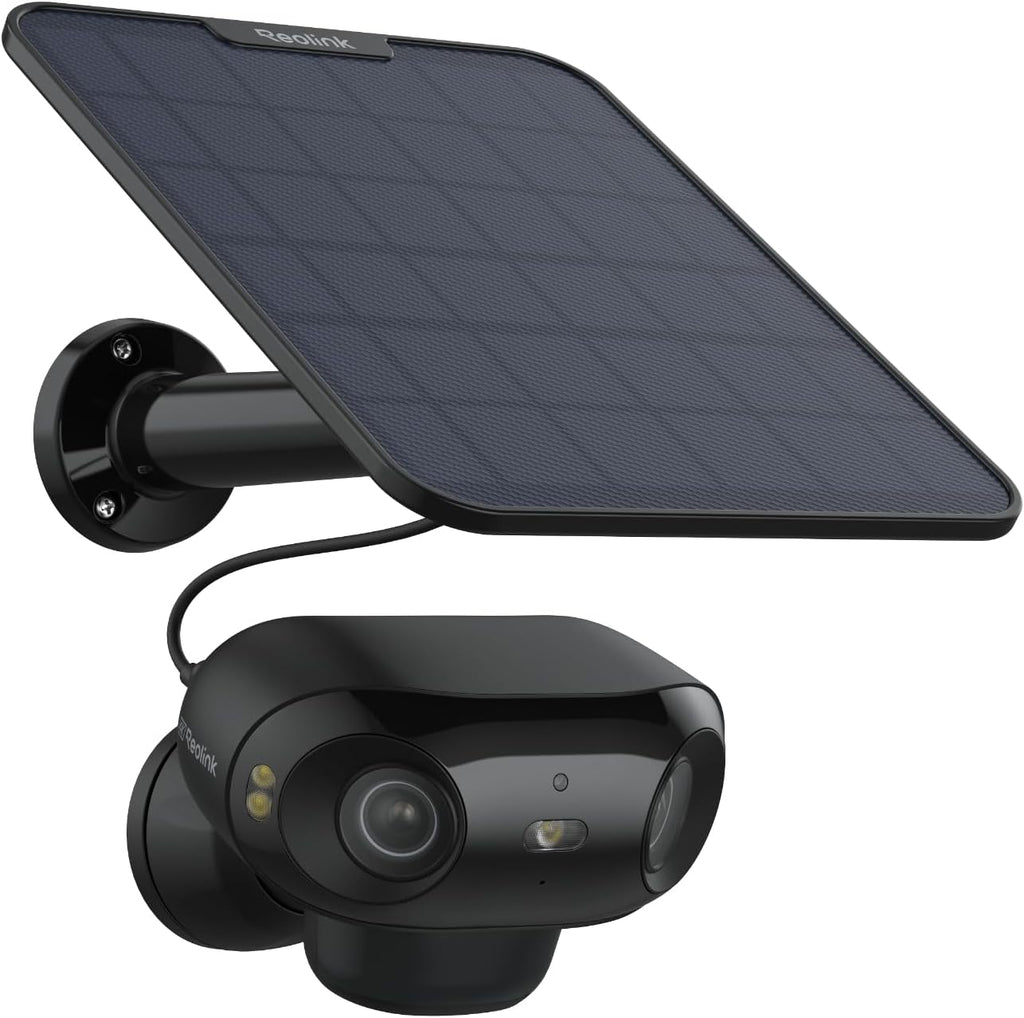 REOLINK Argus 4 Pro Black, 4K Dual-Lens 180° Solar Security Cameras Wireless