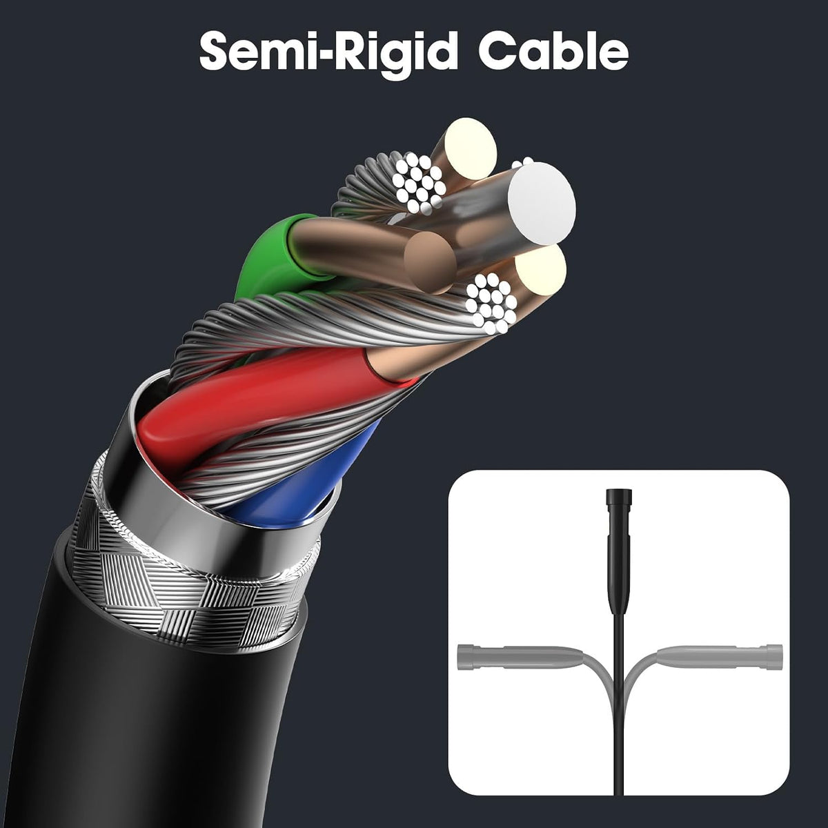 endoscope camera with light,triple lens 1080p hd borescope,16.4ft/5m on a desk or shelf