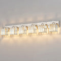 FDPBY Modern Vanity Light 6-Lights Brushed Nickel Vanity Light Crystal Bathroom