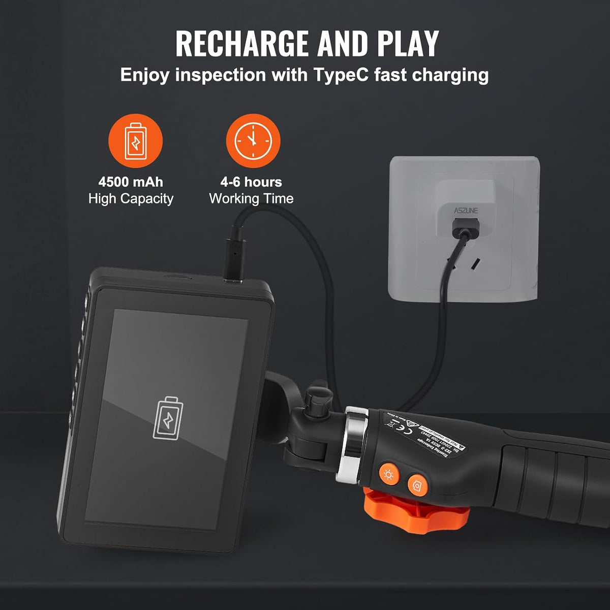 vevor 2-way articulating borescope camera with light &, package contents
