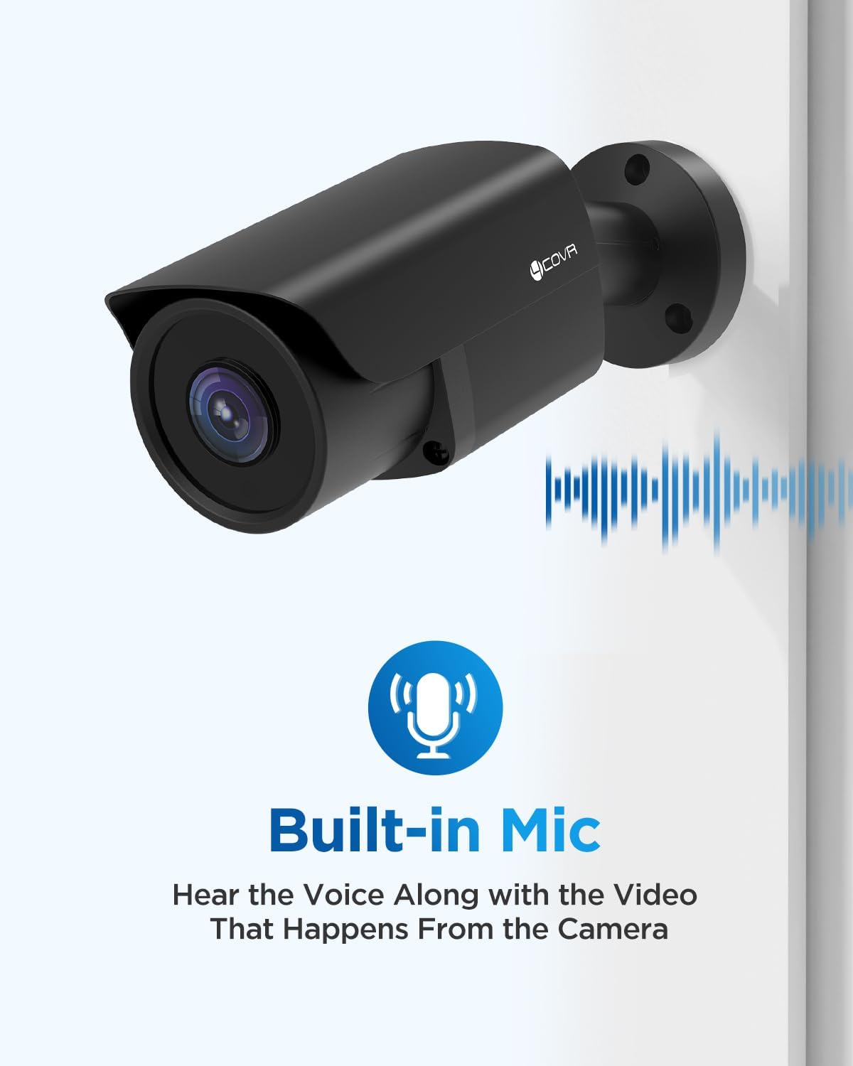 4covr 5-megapixel uhd poe security ip bullet camera, side view