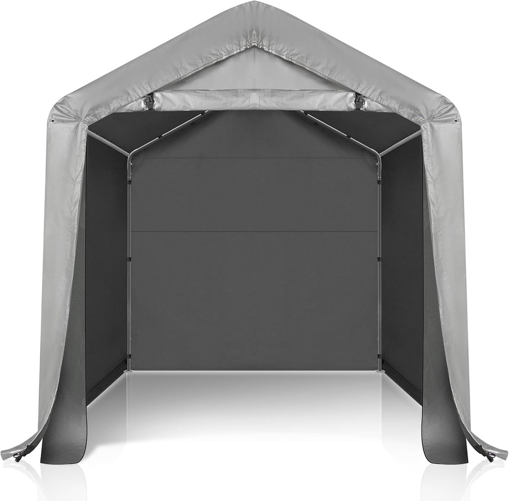 6ft x 6ft Storage Shed Tent, Galvanized Steel Frame, Grey