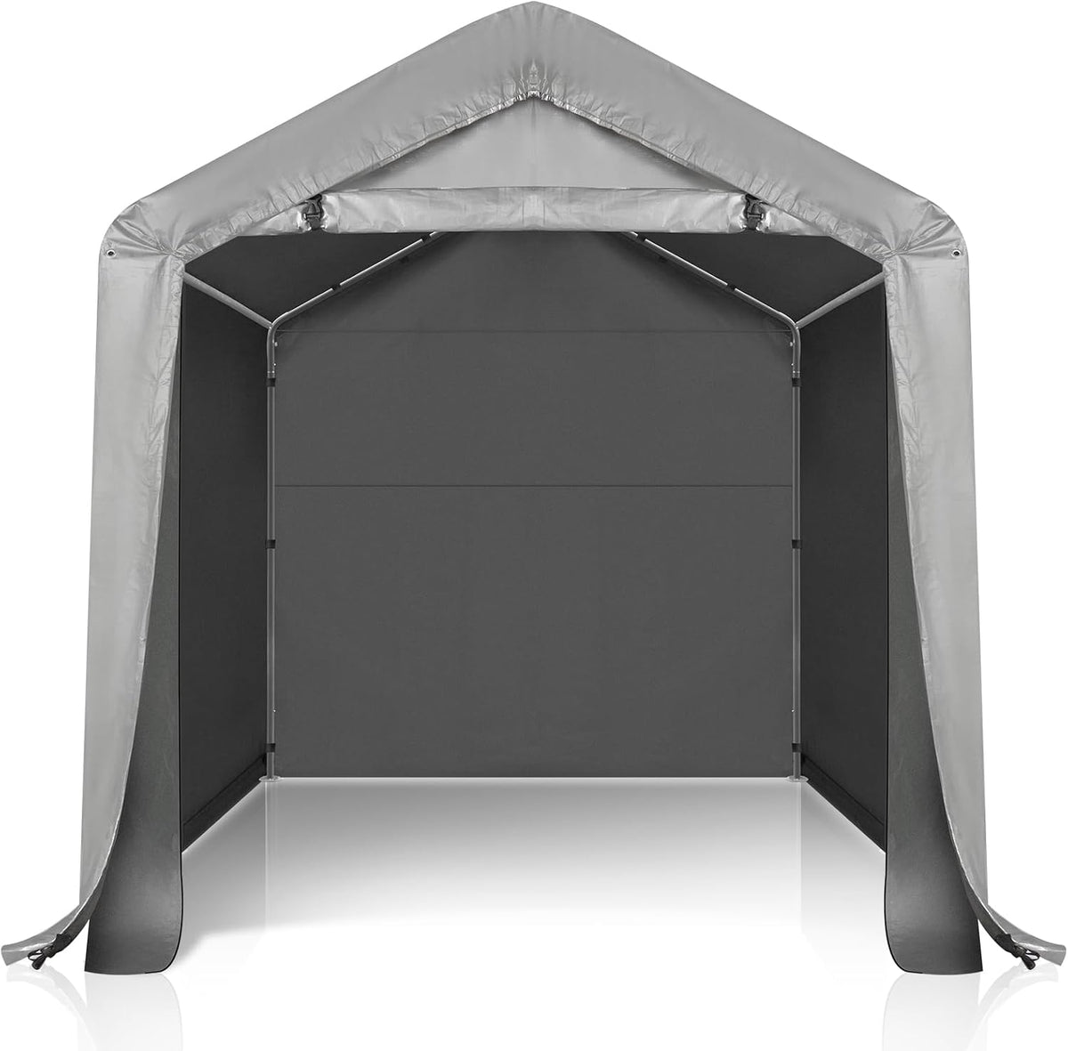 6ft x 6ft Storage Shed Tent, Galvanized Steel Frame, Grey