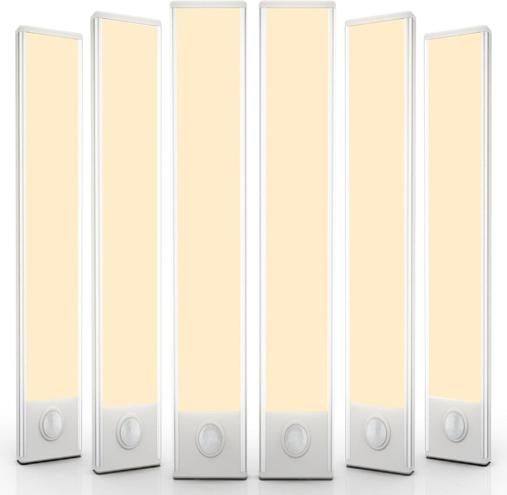6 Pack Under Cabinet Lighting Wireless, 68 LED Rechargeable Battery Motion