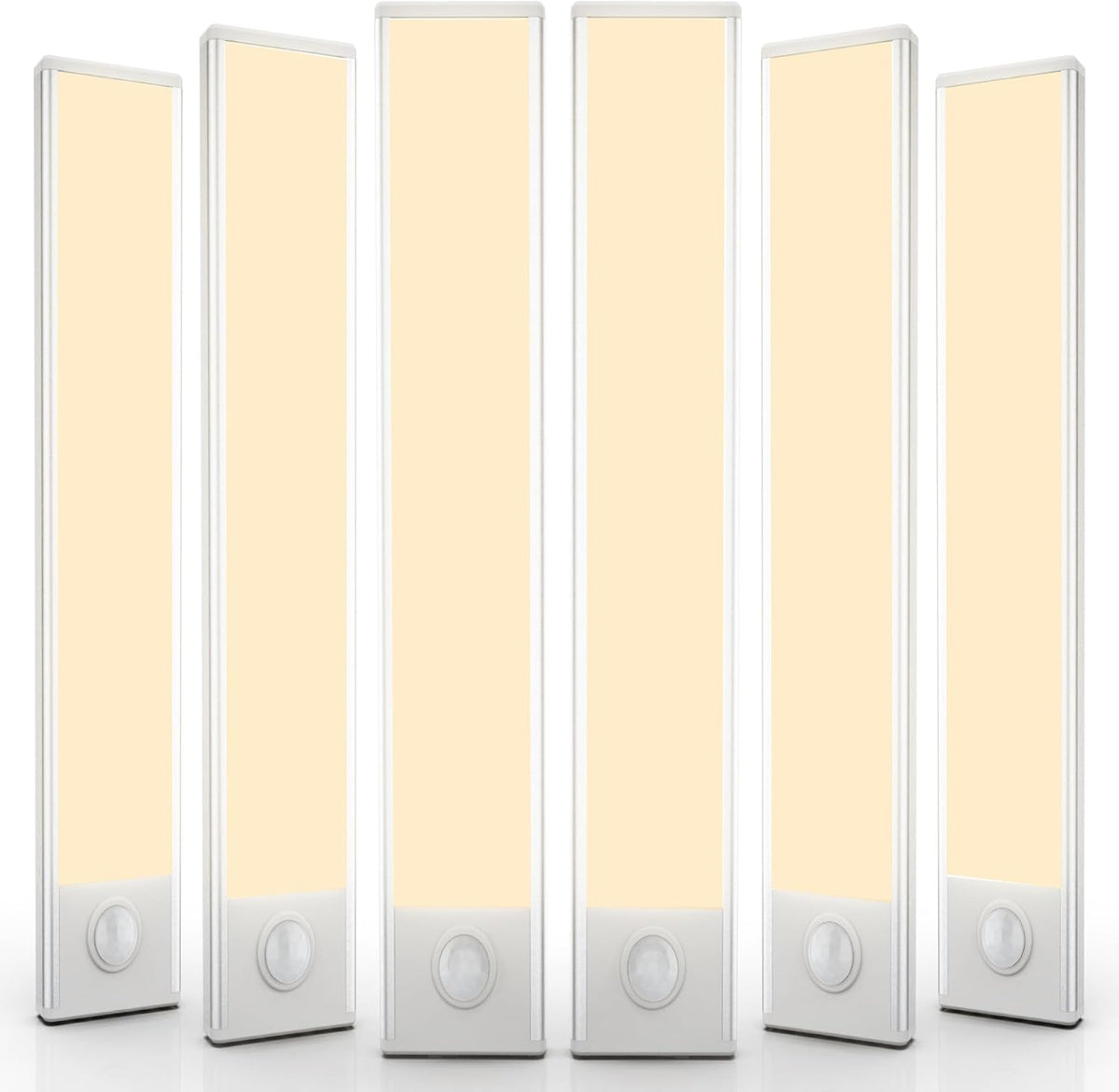 6 Pack Under Cabinet Lighting Wireless, 68 LED Rechargeable Battery Motion