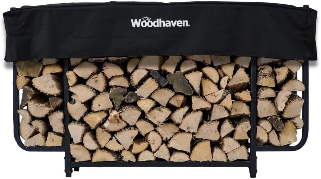 Woodhaven Courtyard Outdoor Firewood Rack With Cover (6 Foot)