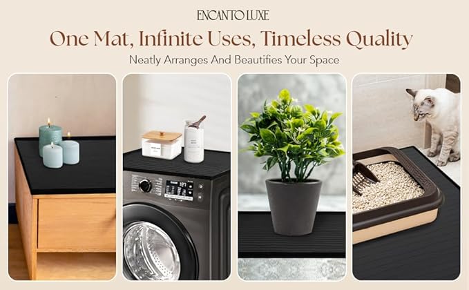2 PC Washer and Dryer Topper Protector Mat 25"x25", Laundry Washing Machine Top