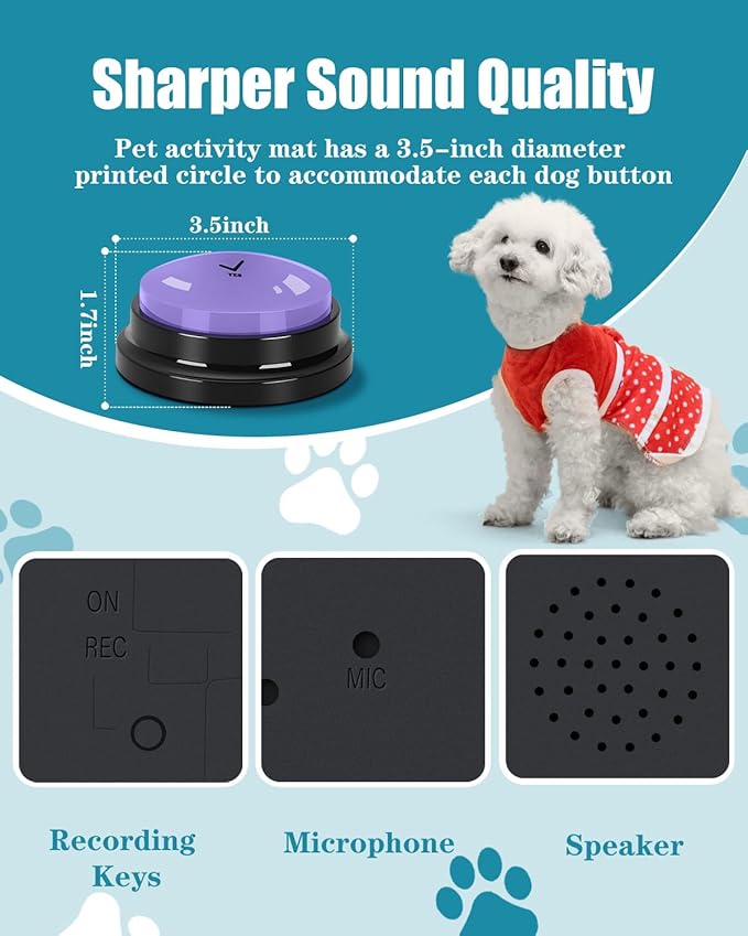 Dog Buttons for Communication, 30s Voice Recording Speaking Button Pet Speech (9 Pcs)