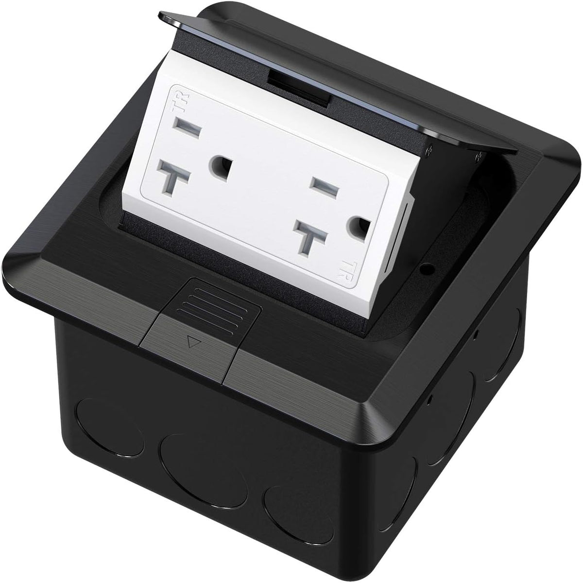 KYHSHJ Pop Up Floor Electrical Outlet Box Kit，20 Amp Stainless Steel TR