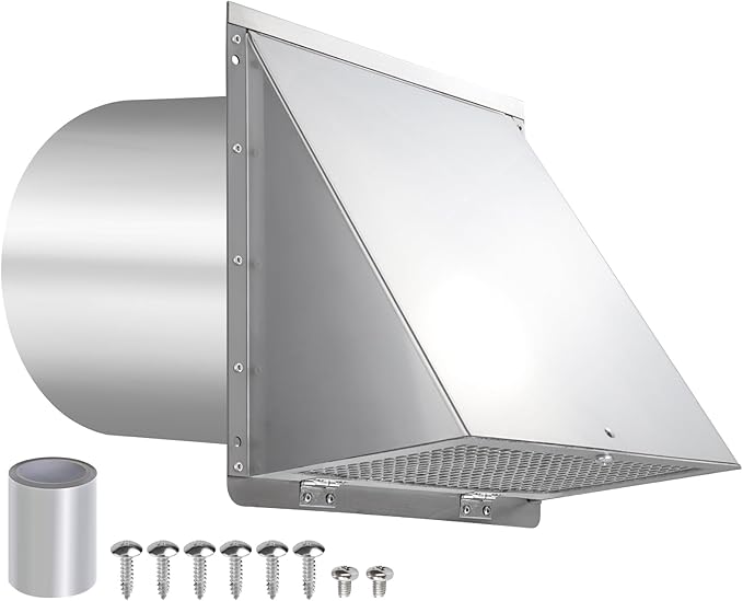 10 Inch Wall Vent Exhaust Vent Cover, Hooded Wall Vent