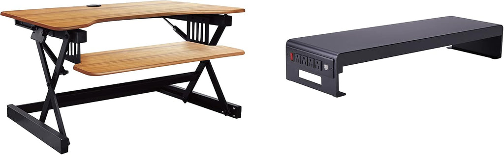 Rocelco 40" Large Height Adjustable Standing Desk Converter