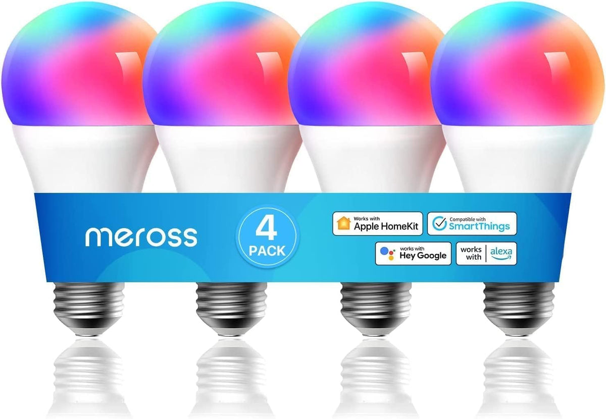 meross Smart RGBWW WiFi LED Bulbs, Apple HomeKit Compatible, 60W Equivalent