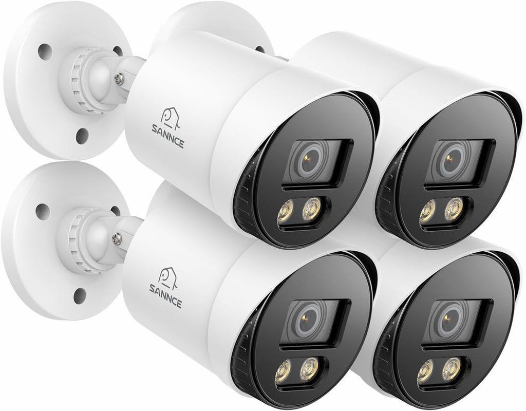 SANNCE 2MP TVI Bullet Camera for Home Security, Color Night Vision(4 Pack)