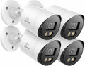 SANNCE 2MP TVI Bullet Camera for Home Security, Color Night Vision(4 Pack)