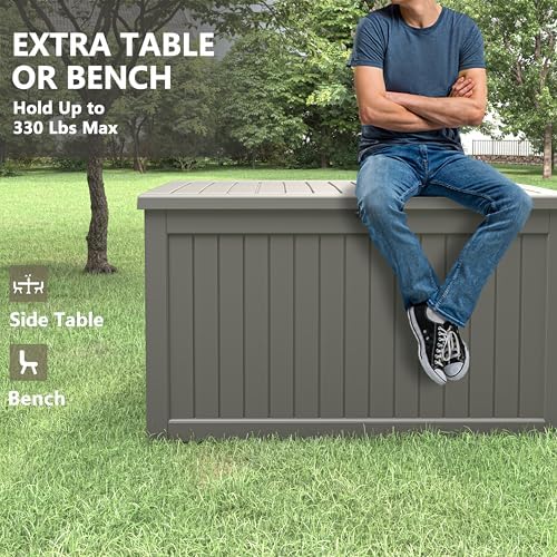 KAMABOKO 280 Gallon Outdoor Storage Box Waterproof Deck Box for Patio