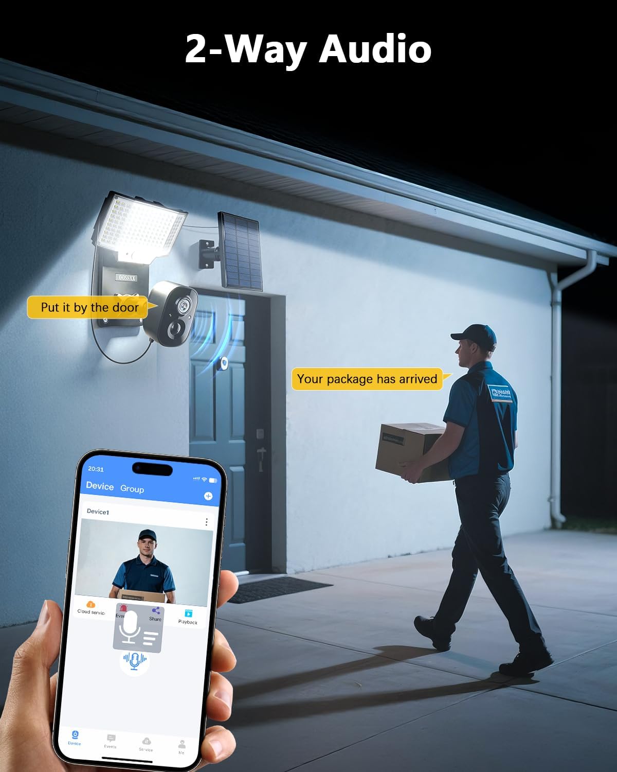 oossxx solar floodlight security camera outdoor wireless, 4mp, package contents