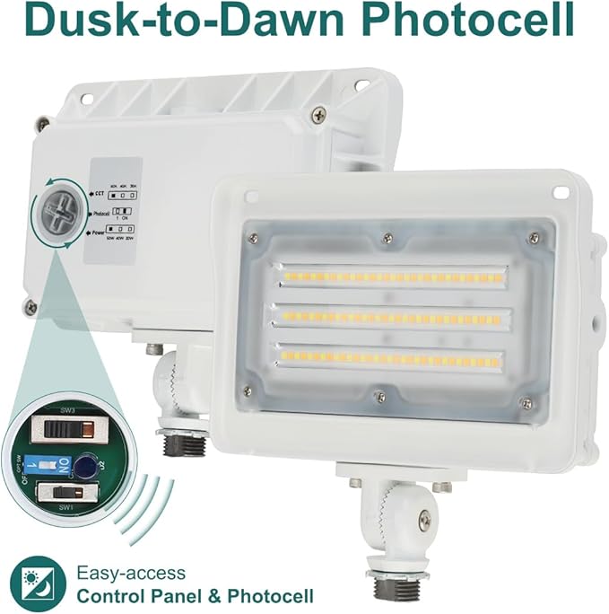 kadision LED Flood Light 50W/40W/30W, 3CCT 3000K/4000K/5000K Selectable (4 Pack)