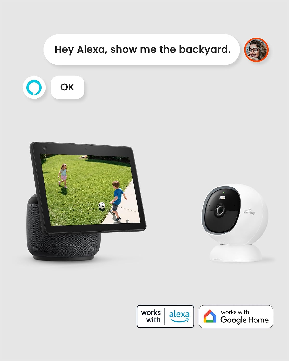 youkey wireless security camera outdoor, no monthly fee, side view