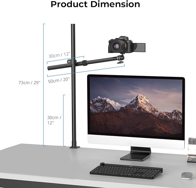 SMALLRIG Camera Desk Mount, Overhead Camera Arm Stand