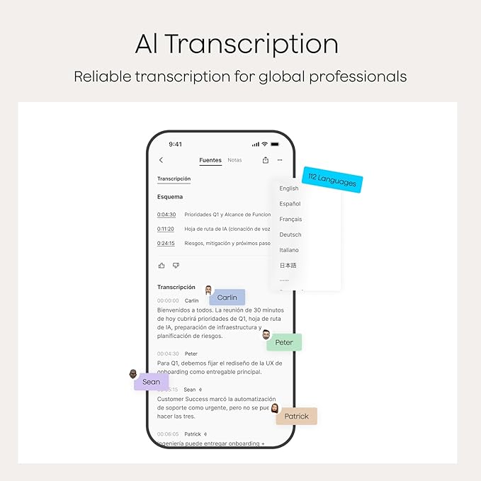 Plaud NotePin S AI Voice Recorder, Wearable AI Notetaker, AI Transcribe &