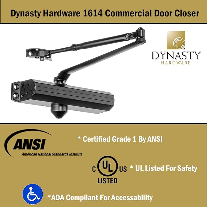 Dynasty Hardware Door Closer, Grade 1 Heavy Duty Commercial Hydraulic Closer