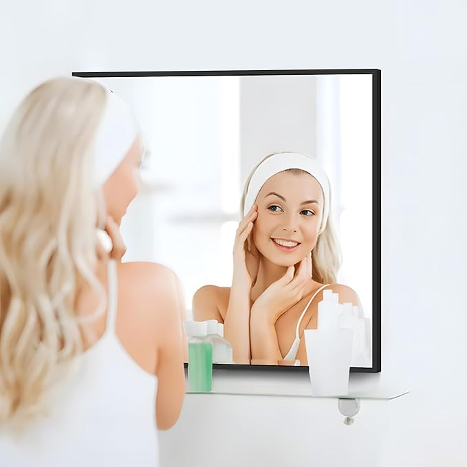 Black Bathroom Mirror for Wall, 30x36 Inch Rectangle