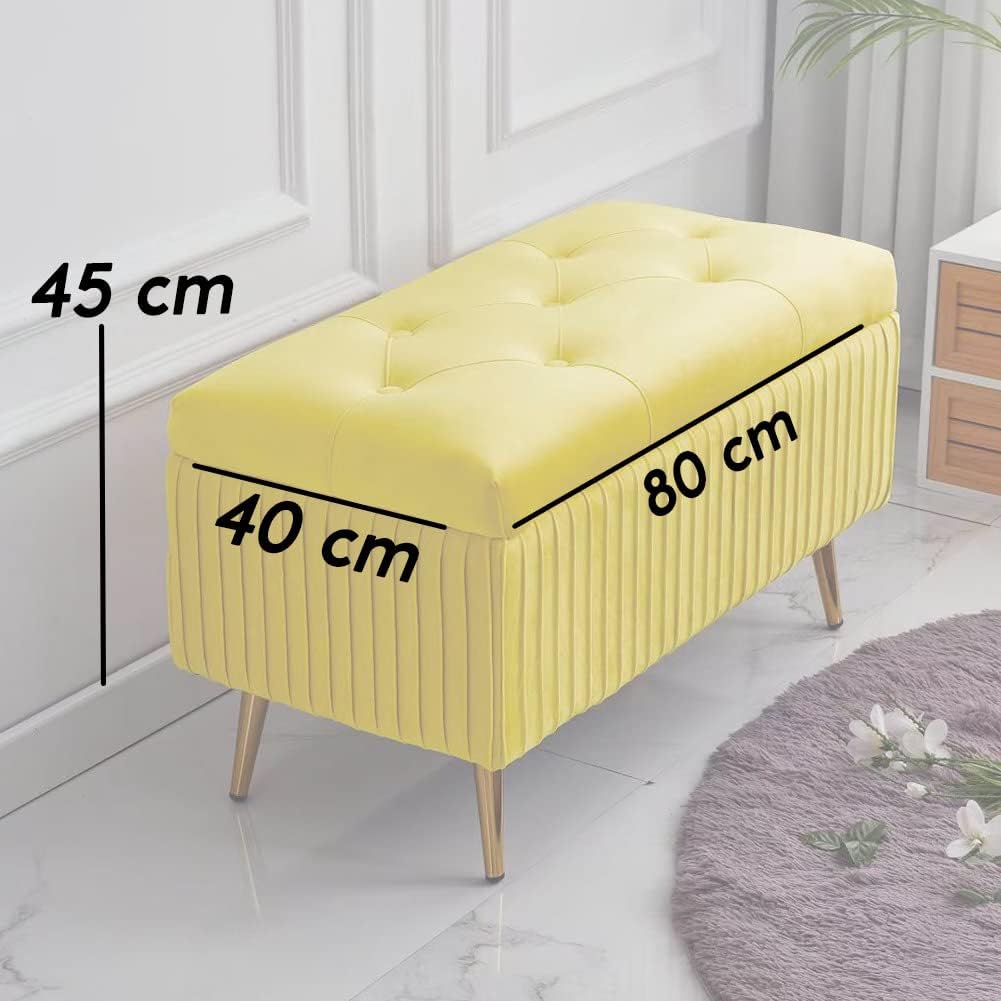 bakaji velvet bench, rectangular upholstered bench, makeup bench, close-up detail