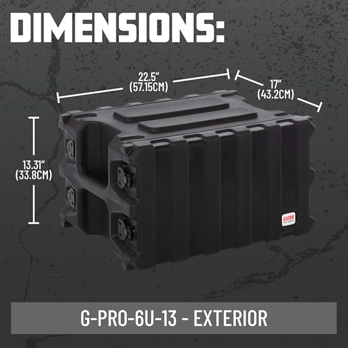 Gator Cases Pro Series Rotationally Molded 6U Rack Case