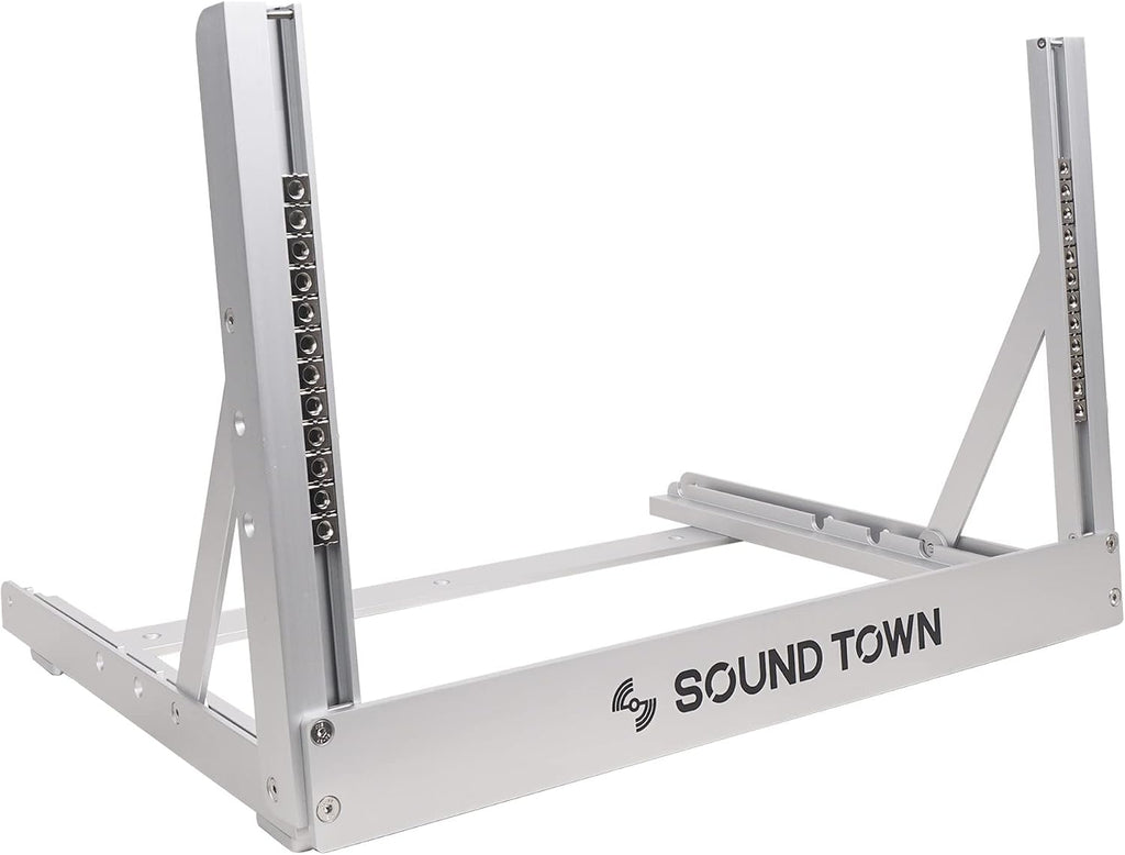 Sound Town 6U Aluminum 2-Post Desktop Open-Frame Rack, Angle Adjustable