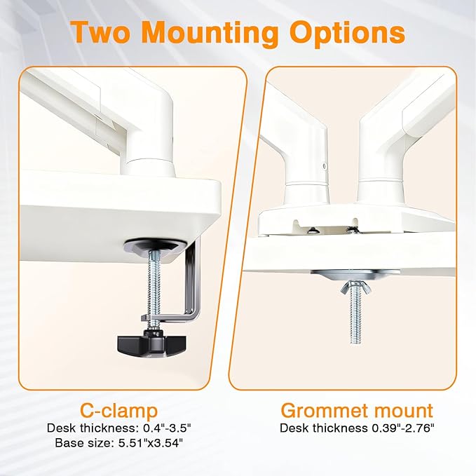 XEVKZO Dual Monitor Arms, Gas Spring Monitor Arms