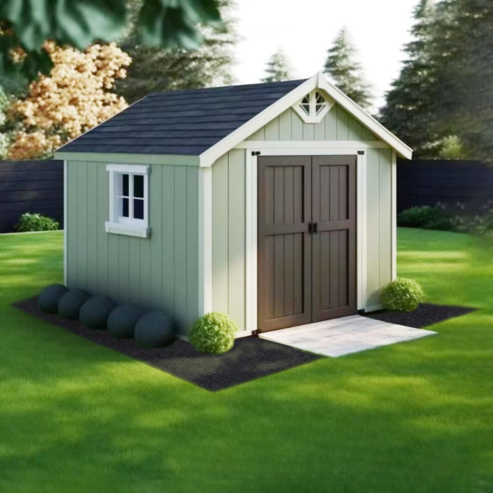 12 ft outdoor storage shed mat, waterproof storage, close-up detail
