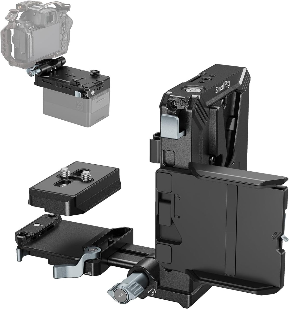 SMALLRIG Upgraded V Mount Battery Plate Kit, w/ QR Plate