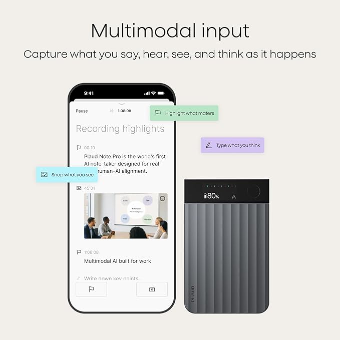 Plaud Note Pro AI Voice Recorder, Transcribe & Summarize
