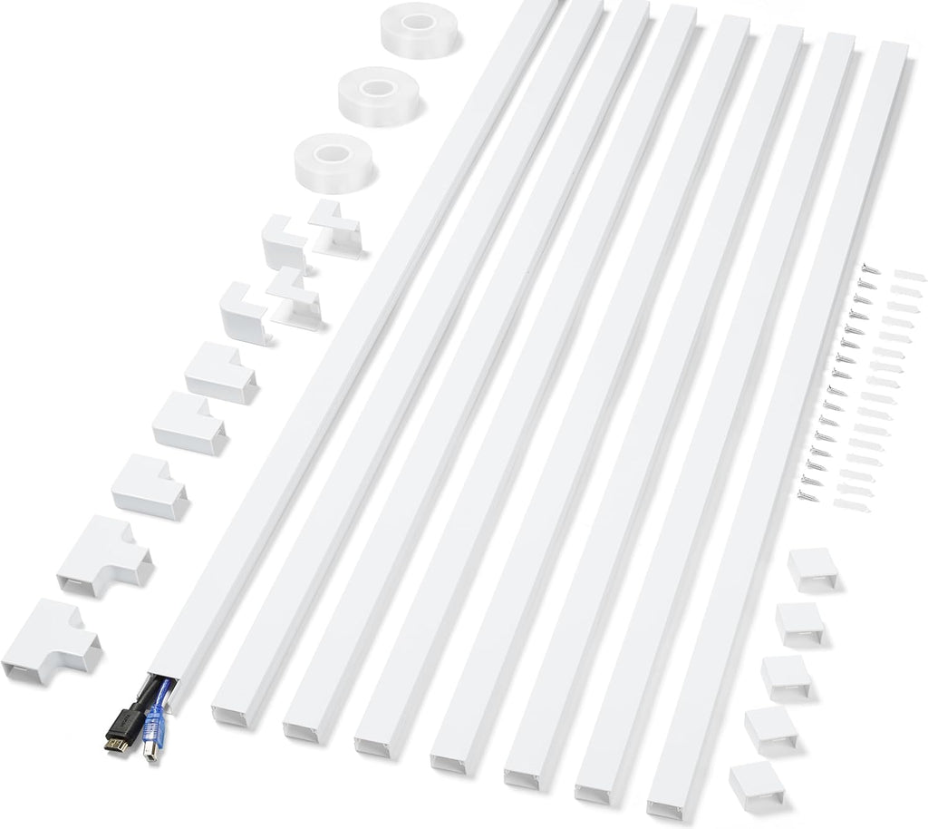 Cord Covers for Wires on Wall Extra-Long, 26.25ft TV Cord Hider Kit, Paintable