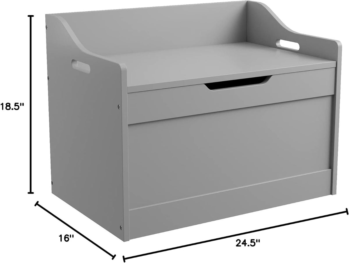 raamzo wood modern storage bench box blanket chest, side view