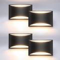 Aipsun 4 Pack Black Modern LED Wall Sconce Hardwired Indoor Wall Lights Up and