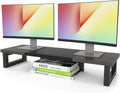 WESTREE Dual Monitor Stand Riser, Wood and Steel Monitor Stand Riser, Computer